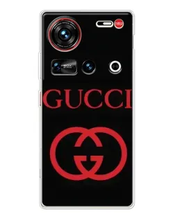 Чехол для ZTE Nubia Z70 Ultra с картинкой «Gucci — красный логотип»