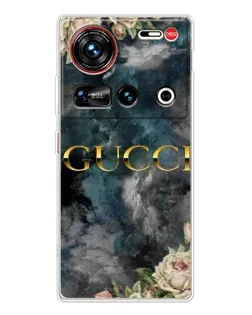 Чехол для ZTE Nubia Z70 Ultra с картинкой «Абстрактные цветы Gucci»