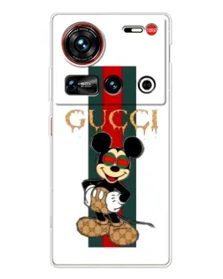 Чехол для ZTE Nubia Z70 Ultra с картинкой «Микки Маус Gucci — полосы»