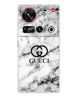 Чехол для ZTE Nubia Z70 Ultra с картинкой «Gucci — мраморный шик»