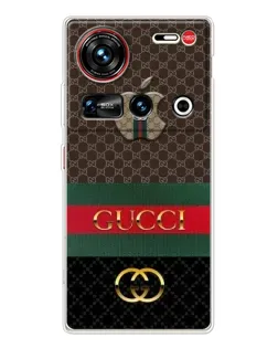 Чехол для ZTE Nubia Z70 Ultra с картинкой «Gucci — брендированный десерт»