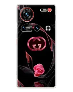 Чехол для ZTE Nubia Z70 Ultra с картинкой «Gucci — неоновая роза»