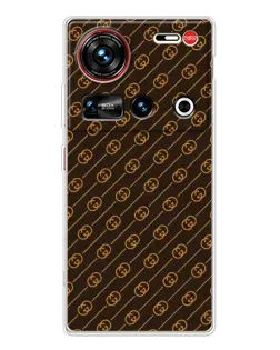 Чехол для ZTE Nubia Z70 Ultra с картинкой «Gucci — золотые диагонали»