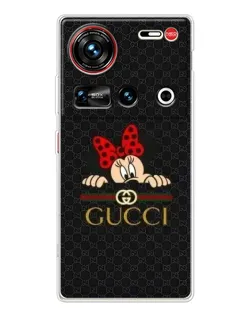 Чехол для ZTE Nubia Z70 Ultra с картинкой «Минни Маус Gucci — черный»