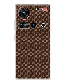Чехол для ZTE Nubia Z70 Ultra с картинкой «Gucci — шоколадная сетка» Чехол для ZTE Nubia Z70 Ultra с картинкой «Gucci — шоколадная сетка»