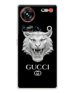 Чехол для ZTE Nubia Z70 Ultra с картинкой «Gucci — серебряный лев» Чехол для ZTE Nubia Z70 Ultra с картинкой «Gucci — серебряный лев»