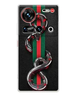 Чехол для ZTE Nubia Z70 Ultra с картинкой «Gucci — змея на полосе» Чехол для ZTE Nubia Z70 Ultra с картинкой «Gucci — змея на полосе»
