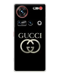 Чехол для ZTE Nubia Z70 Ultra с картинкой «Gucci — золото на черном» Чехол для ZTE Nubia Z70 Ultra с картинкой «Gucci — золото на черном»