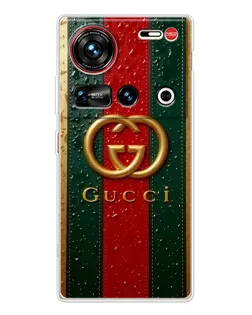 Чехол для ZTE Nubia Z70 Ultra с картинкой «Gucci — фирменная полоса и золото» Чехол для ZTE Nubia Z70 Ultra с картинкой «Gucci — фирменная полоса и золото»