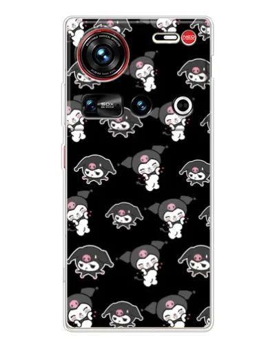 Чехол для ZTE Nubia Z70 Ultra с картинкой «Черный паттерн Kuromi»