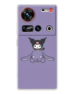 Чехол для ZTE Nubia Z70 Ultra с картинкой «Kuromi на лиловом фоне»