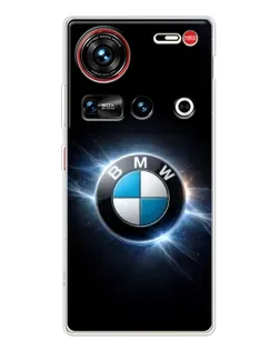 Чохол для ZTE Nubia Z70 Ultra з картинкою «BMW — неонове сяйво»