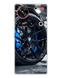 Чехол для ZTE Nubia Z70 Ultra с картинкой «Колесо BMW вблизи»
