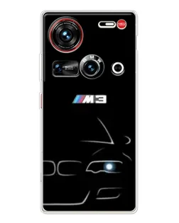 Чехол для ZTE Nubia Z70 Ultra с картинкой «Минималистичный принт BMW M3»