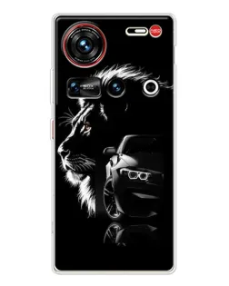 Чехол для ZTE Nubia Z70 Ultra с картинкой «BMW и лев»