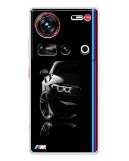 Чехол для ZTE Nubia Z70 Ultra с картинкой «Силуэт BMW в темноте»