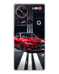 Чехол для ZTE Nubia Z70 Ultra с картинкой «Красная BMW на дороге»