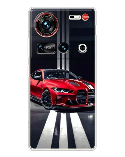Чехол для ZTE Nubia Z70 Ultra с картинкой «Красная BMW на дороге»