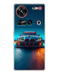 Чохол для ZTE Nubia Z70 Ultra з картинкою «BMW — вогні неону»