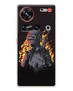 Чохол для ZTE Nubia Z70 Ultra з картинкою «PUBG — вогняний силует»