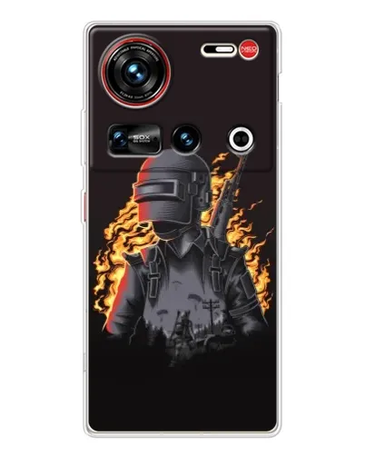 Чохол для ZTE Nubia Z70 Ultra з картинкою «PUBG — вогняний силует»