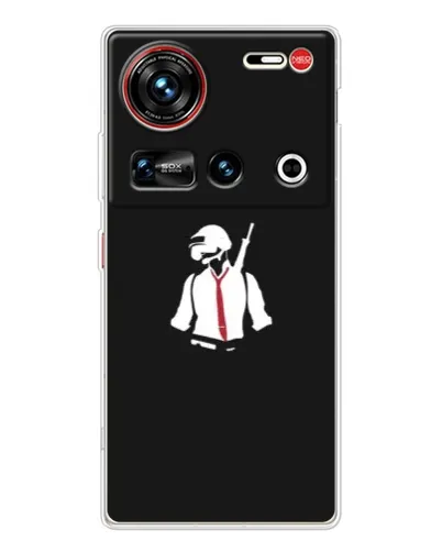 Чохол для ZTE Nubia Z70 Ultra з картинкою «PUBG — силует воїна»
