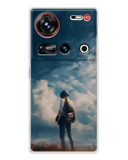 Чохол для ZTE Nubia Z70 Ultra з картинкою «Герой PUBG на скелі»