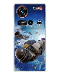 Чохол для ZTE Nubia Z70 Ultra з картинкою «Десант PUBG — стрибок»