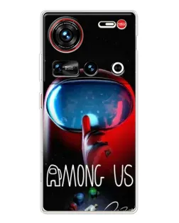 Чохол для ZTE Nubia Z70 Ultra з картинкою «Червоний імпостер — макро»