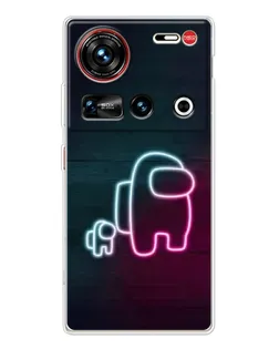 Чехол для ZTE Nubia Z70 Ultra с картинкой «Among Us неон-арт»
