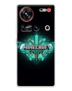 Чехол для ZTE Nubia Z70 Ultra с картинкой «Minecraft Diamond лого»