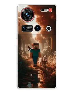 Чехол для ZTE Nubia Z70 Ultra с картинкой «Стив в лесу»