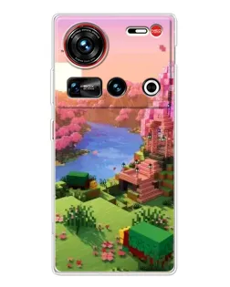 Чехол для ZTE Nubia Z70 Ultra с картинкой «Розовое дерево Minecraft»