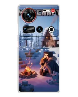 Чехол для ZTE Nubia Z70 Ultra с картинкой «Зимний Minecraft»
