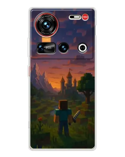 Чехол для ZTE Nubia Z70 Ultra с картинкой «Стив у башни» Чехол для ZTE Nubia Z70 Ultra с картинкой «Стив у башни»