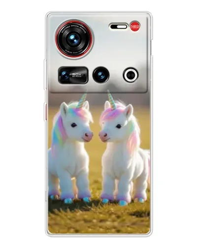 Чехол для ZTE Nubia Z70 Ultra с картинкой «Пара единорогов»