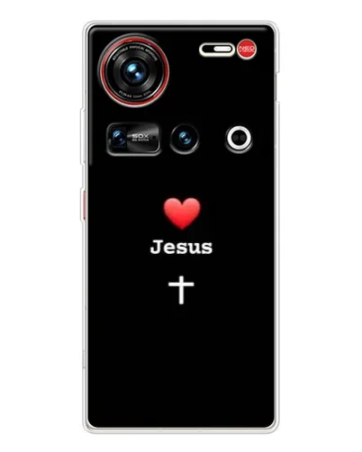 Чехол для ZTE Nubia Z70 Ultra с картинкой «Сердце - Jesus»