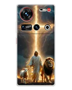 Чехол для ZTE Nubia Z70 Ultra с картинкой «Лев Иуды и Свет» Чехол для ZTE Nubia Z70 Ultra с картинкой «Лев Иуды и Свет»