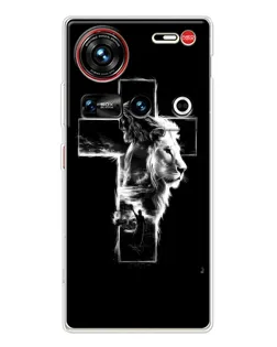 Чехол для ZTE Nubia Z70 Ultra с картинкой «Сияющий крест Jesus»