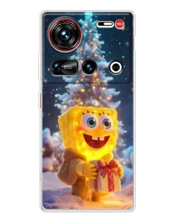 Чохол для ZTE Nubia Z70 Ultra з картинкою «Різдвяний Спанч Боб»