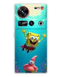 Чохол для ZTE Nubia Z70 Ultra з картинкою «Спанч Боб під водою»