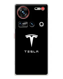 Чохол для ZTE Nubia Z70 Ultra з картинкою «Tesla White Logo»