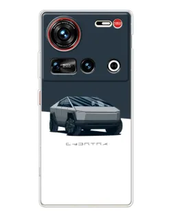 Чохол для ZTE Nubia Z70 Ultra з картинкою «Сріблястий Cybertruck Tesla»
