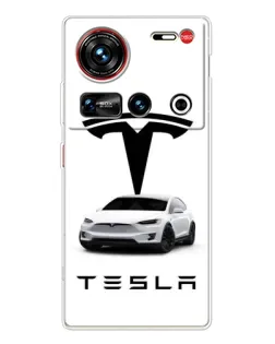 Чохол для ZTE Nubia Z70 Ultra з картинкою «Tesla White Style»