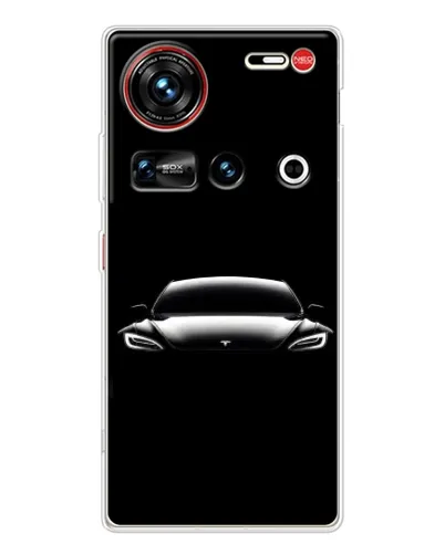 Чохол для ZTE Nubia Z70 Ultra з картинкою «Фари Tesla Night» Чохол для ZTE Nubia Z70 Ultra з картинкою «Фари Tesla Night»