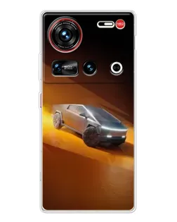 Чохол для ZTE Nubia Z70 Ultra з картинкою «Cybertruck у пустелі»