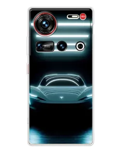 Чохол для ZTE Nubia Z70 Ultra з картинкою «Tesla в неоні»