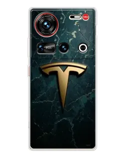 Чохол для ZTE Nubia Z70 Ultra з картинкою «Мармурова Tesla Gold»