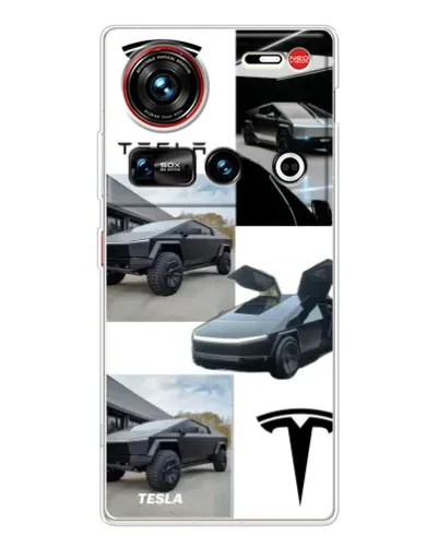 Чохол для ZTE Nubia Z70 Ultra з картинкою «Колаж Cybertruck Tesla» Чохол для ZTE Nubia Z70 Ultra з картинкою «Колаж Cybertruck Tesla»