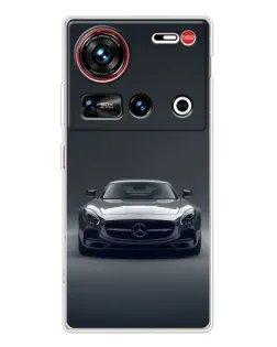 Чехол для ZTE Nubia Z70 Ultra с картинкой «Mercedes на черном»